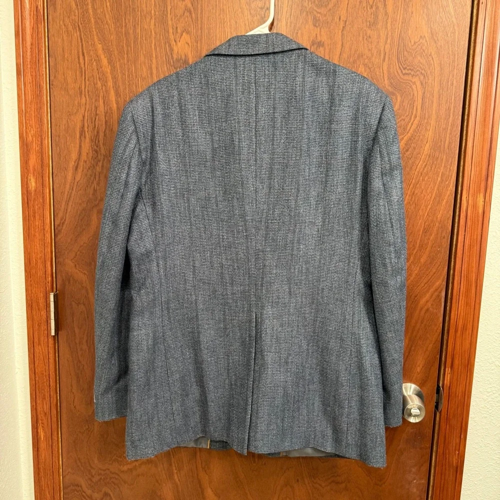 Haggar Imperial Gentleman's Fit Blazer Mens Size 42 Blue Textured‎ Made USA